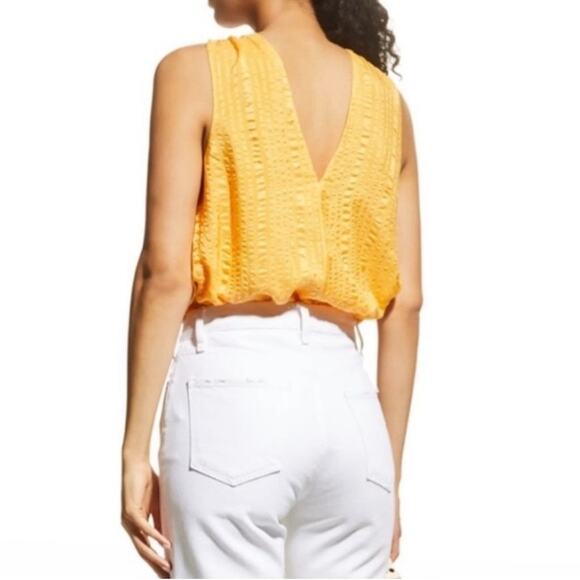 NWOT Frame Draped Halter Yellow Orange Silk Sleeveless Top MEDIUM - Picture 8 of 9